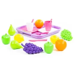 Wader Quality Toys Geschirrset mit Früchten auf Tablett, 21-tlg.