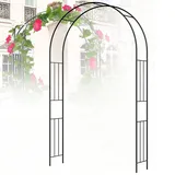 RCBDBSM Rosenbogen Höhe 240 cm/270 cm Metall Pergola Rankhilfe Rosenbögen Rost für Kletterpflanzen und Rosen, Innen- und Außenhochzeit Gartenterrasse Partydekoration Rosenbogen Metall,H270cm-W240cm