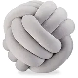 Relaxdays Knotenkissen 25 x 25 cm Grau