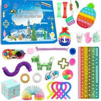 JUSHINI Weihnachts Countdown Adventskalender 2021 Kinder Sensory Zappelspielzeug Sets, Popit Simple Dimple Fidget Toys Adventskalender Set Weihnachten Geschenkbox für Kinder KO