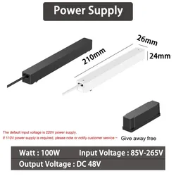 6mm Schienen – intelligente Stromversorgung Schwarz 100W