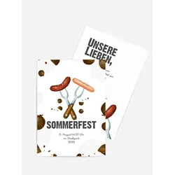Einladung zum Sommerfest selbst gestalten mit Spruch und Fotos im Onlinedesigner bei Meine-Kartenmanufaktur.de