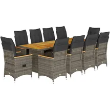 vidaXL Garten-Bistro-Set 11-tlg. Grau
