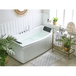 Whirlpool Badewanne weiß mit LED rechteckig 173 x 82 cm MOOR