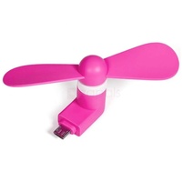 Promotech Mini USB Ventilator für Handy Laptop Tablet PC (Pink)