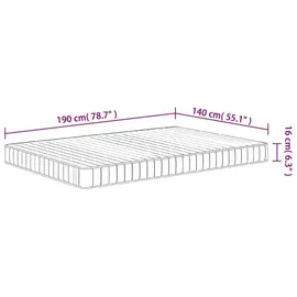 vidaXL Matratze 140 x 190 cm H2 Polyester