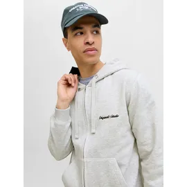 JACK & JONES Norrebro Kapuzensweatjacke Herren Hellgrau/Weiß L