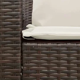 vidaXL Gartensofa mit Kissen Braun Poly Rattan