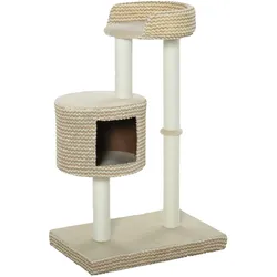 PawHut Katzenbaum Spanplatte, Plüsch, Jute