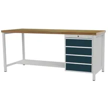 Bedrunka+Hirth Werkbank grau lichtgrau B1500xH859xT750mm lichtgrau grau 4 Schubl.BEDRUNKA+HIRTH