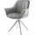 DeLife Esszimmerstuhl Keila-Flex mit Armlehnen Samt Grau Kreuzgestell kantig Edelstahl, Esszimmerstühle
