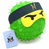 Nislai Ninja Pinata - Ideal für die Ninja Party - Pinata Geschenk - Pinata Geburtstag - Farbe zur Auswahl: grün, schwarz, blau, rot (grün)