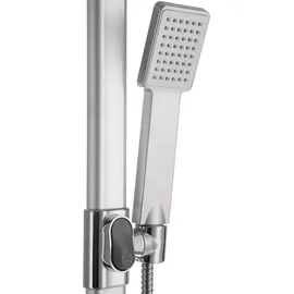 Tectake tectake® Aluminium Regenduschsystem, Chrom-Optik, zusätzliche Handbrause, Antikalktechnik