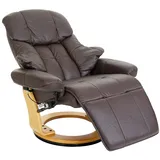 Robas Lund Relaxsessel Calgary 2, Fernsehsessel Sessel, Echtleder 150kg belastbar ~ braun, naturbraun