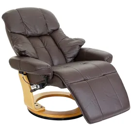 Robas Lund Relaxsessel Calgary 2, Fernsehsessel Sessel, Echtleder 150kg belastbar ~ braun, naturbraun