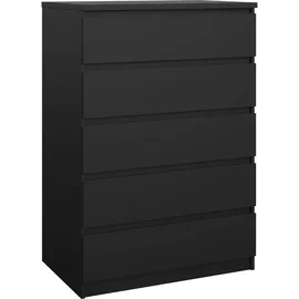 Home Affaire Kommode HOME AFFAIRE "Naia, Aufbewahrung, 5 Schubladen, Matt-Optik, grifflose Front", schwarz, B:77cm H:111,3cm T:50cm, Holzwerkstoff, Sideboards, Kommode, Modern, skandinavisches Design, in mehrere Farben, Hoch
