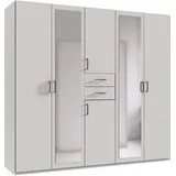 WIMEX Drehtürenschrank Diver mit Spiegel 225 x 207 x 58 cm Schwarz/Weiß