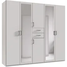 WIMEX Drehtürenschrank Diver mit Spiegel 225 x 207 x 58 cm Schwarz/Weiß
