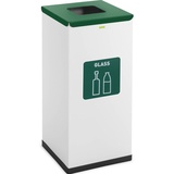 Ulsonix Abfalleimer - 60 L - weiß - Glas-Label