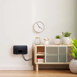 mobilefox Wandhalterung passend für Telekom Speedport Smart 4 Router Wandhalter WLAN Halterung Halter mit Kabelmanagment, | Schwarz