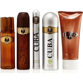 Cuba Gold Eau de Toilette 100 ml + Eau de Toilette 35 ml + Shower Gel 200 ml + Aftershave Balsam 100 ml + Body Spray 200 ml Geschenkset