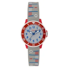 s.Oliver Unisex KinderArmbanduhr Analog Quarz Armbanduhr mit Silikonarmband SO-3772-PQ