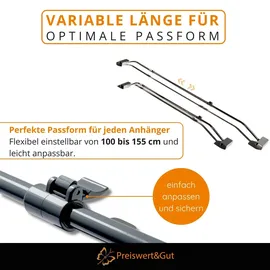 Preiswert & Gut Flachplanenbügel für Anhänger verstellbar 100–155 cm