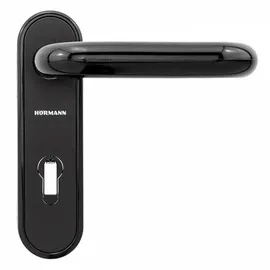 Hörmann FS Drückergarnitur D-110 Kurzschild für BB/PZ schwarz PPN (Feuerschutz-Drückergarnitur für Feuerschutztür/Mehrzwecktür H8-5 / Quadro/MZ) 545970