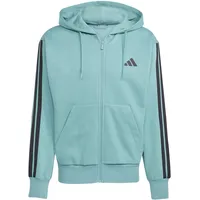 Adidas Herren Essential Three Stripes Fleece Zipper Hoodie, Powder