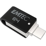 Emtec T260B USB-Stick 64 GB USB Type-A & Go – 2.0 Schwarz, Edelstahl