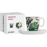 Ritzenhoff & Breker RITZENHOFF 3721004 Espresso-Tasse 95 ml - Serie Genussklasse Nr. 4 - Set mit Untertasse, aus Porzellan - Designerstück