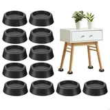 Füße für Möbel Tischbein Verlängerung Tischerhöhung Möbelfüße aus TPR Anti-Rutsch und Stoßdämpfend für Tisch Bett Stuhl Schreibtisch Universal Schwarz, 12 Stück Set