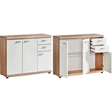 Procontour Sideboard 90 x 74 x 35 cm Eichefarben / Weiß