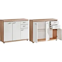 Procontour Sideboard 90 x 74 x 35 cm Eichefarben / Weiß