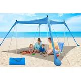 YENGIAM Strandüberdachung, Strandzelt, Pop-Up-Schatten, tragbarer Sonnenschutz, extra winddichtes Seil, Stabiler Sonnenschutz mit Tragetasche, einfacher Aufbau für Familie, Hinterhof, Picknicks