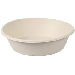 NATURESTAR Einwegschüssel Natural Bagasse, rund, Zuckerrohrschale mit hoher Wasserresistenz, 1 Packung = 40 Stück, natur, 900 ml