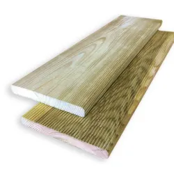 Terrassendiele 1,9 x 14,5 x 300 cm – Terrassenholz aus Kiefernholz – Terrassenboden Dielen fein geriffelt, Unterseite glatt – Dielen für Holzterrassen