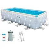 Intex Prisma Frame Chevron - Aufstellpool + Filterpumpe und Poolleiter