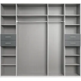 WIMEX Drehtürenschrank WIMEX "Vegas", grau (graphit, griffe alu), B:228cm H:210cm T:58cm, Spanplatte, Schränke, Drehtürenschrank, inklusive Passepartout-Rahmen, mit Spiegeltüren und Schubladen