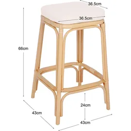 Möbel Kraft Barhocker 2er-Set 43 x 66 cm Beige