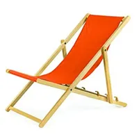 Gartenliege aus Holz Liegestuhl Relaxliege Strandliege mit Absicherungssystem 2 Stück (orange)