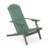 Oviala Relaxsessel,, Grün, Holz, 1, 1-Sitzer, Rechteckig,Rechteckig, rechteckig, 84x95x59 cm, Gartenmöbel, Gartenstühle, Gartenstühle
