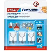Tesa Garderobenhaken Powerstrips 3er Weiß