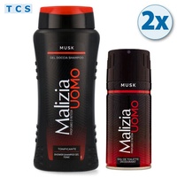 MALIZIA UOMO Set Musk: Deodorant 150 ml & Duschgel 250 ml