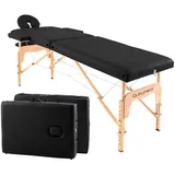 quirumed Easy Klappmassageliege aus Holz, Farbe Schwarz, 182 x 60 cm, Kunstleder, tragbar, Leichter, Abnehmbarer Kopf, Gesichtsloch, höhenverstellbar, bis zu 120 kg