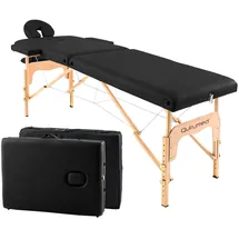 quirumed Easy Klappmassageliege aus Holz, Farbe Schwarz, 182 x 60 cm, Kunstleder, tragbar, Leichter, Abnehmbarer Kopf, Gesichtsloch, höhenverstellbar, bis zu 120 kg