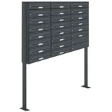 AL Briefkastensysteme 22er Premium Standbriefkasten Anthrazit inkl. Zeitungsfach