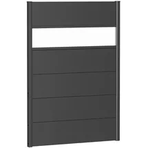 Biohort Wandpaneel Sichtschutz m. Acrylglas 100 cm x 135 cm Dunkelgrau-Metallic