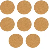 WeddHuis Kork-Untersetzer für Getränke - runde Getränkeuntersetzer - Glasuntersetzer aus Kork (8 Stück/rund)