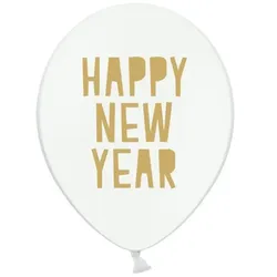 6 Luftballons Silvester weiß